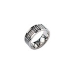 Steel Band w/Black center Grid Spinner Steel Band w/Black center Grid Spinner